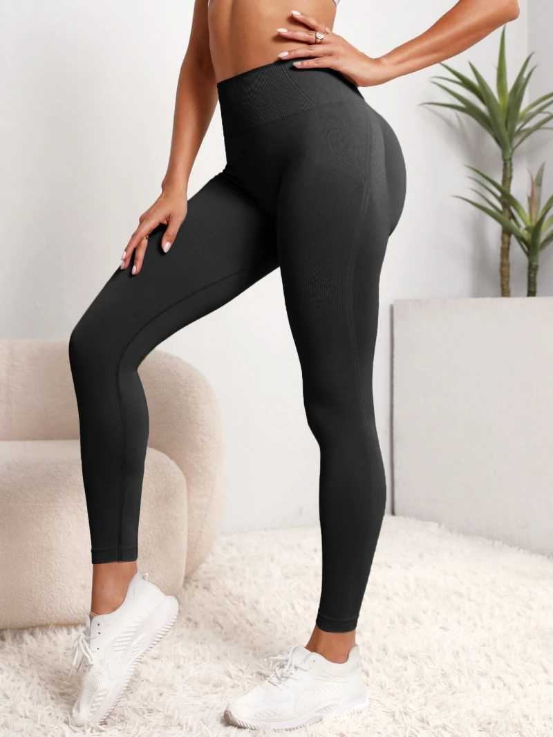 Mallas deportivas sin costuras para mujer, mallas deportivas sin costuras para levantamiento de cadera, mallas deportivas de cintura alta, mallas de Yoga con realce, ropa deportiva para gimnasio