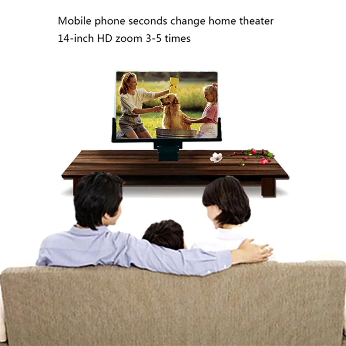 AMPLIFICADOR DE PANTALLA DE TELÉFONO DE 14 pulgadas, lupa 3D, lupa, amplificador de vídeo HD, soporte para teléfono, soporte de pantalla agrandada