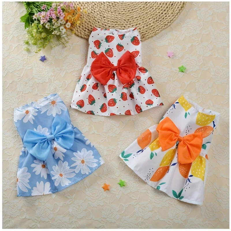 Vestido para mascotas, traje floral suave y sin mangas para gatos y perros, perfecto para uso diario y ocasiones especiales, faldas para perros