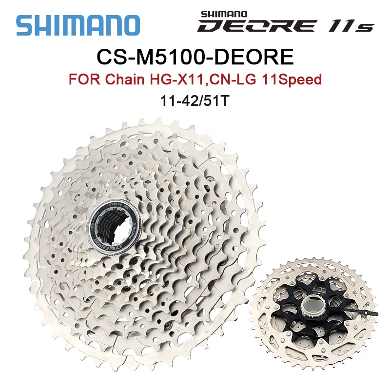Shimano Deore CS M4100/M5100/6100/M7100/M8100 Cassette 10/11/12S K7 42/ 46/51T piñón de bicicleta de montaña 10/11/12V volante MTB
