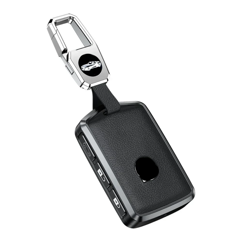 Funda de cuero de aleación de aluminio para llave de coche, carcasa para Volvo S90 S60 XC60 XC90 XC40 C40 V60 V90 T6 T8, llaveros de accesorios para automóvil