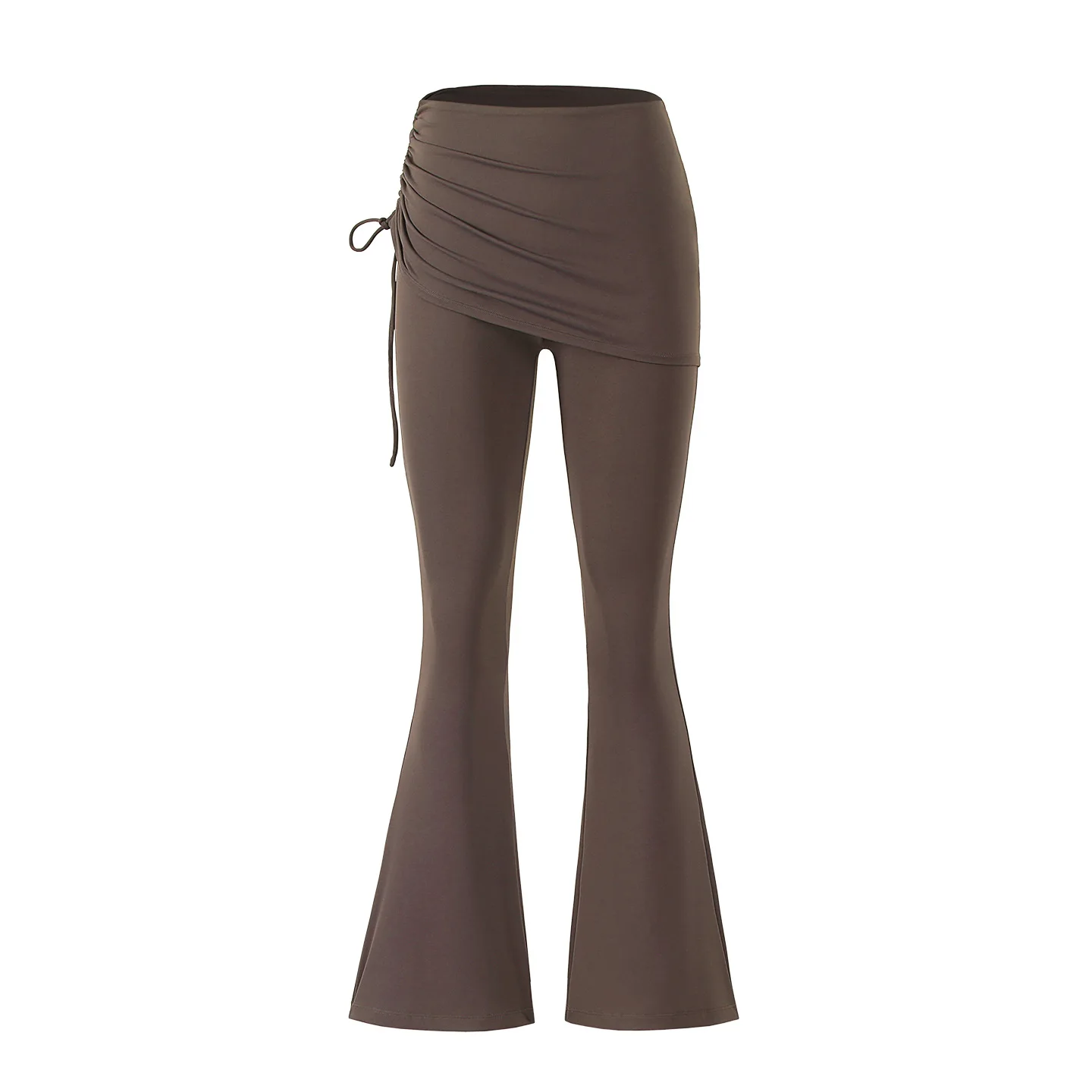 Pantalones de Yoga con parte inferior acampanada, falda falsa de dos piezas, pantalones de cintura alta, levantamiento de cadera, cuerpo ajustado, antiexposición, Pilates, deportes, Fitness