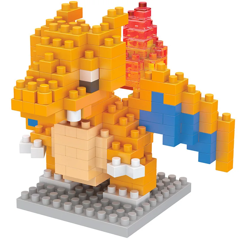 Set de Bloques de Construcción de Pokémon - Ladrillos de Pikachu, Gengar y Charizard, Modelo Micro Anime para Armar, Juguete de Regalo para Niños y Fans
