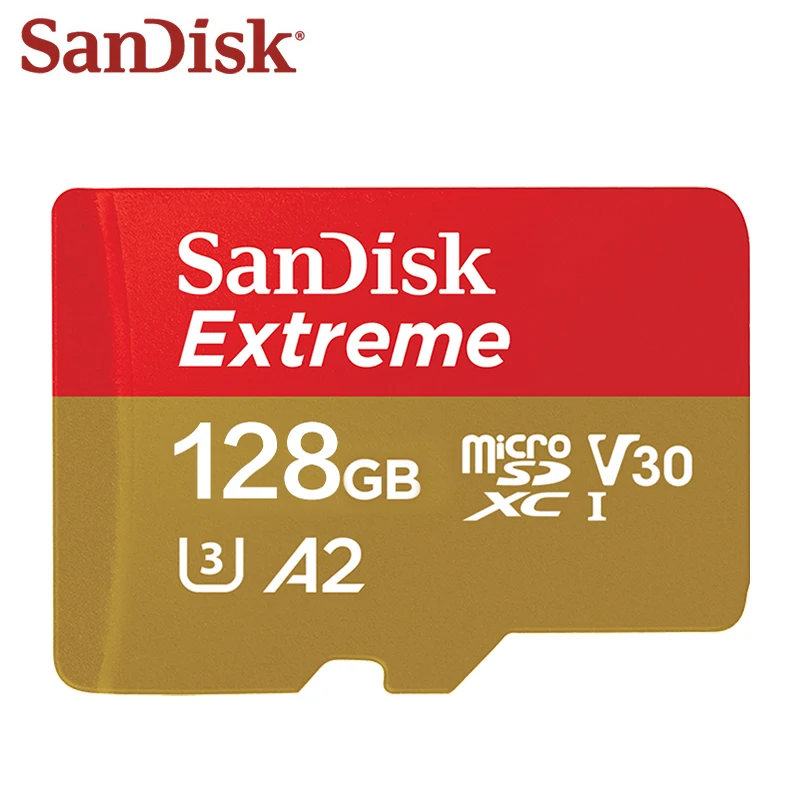 SanDisk-tarjeta de memoria microSDXC Extreme V30 A2, 128GB, 256GB, 512GB, Clase 10, micro sd, U3, 4K, 32GB, 64GB, Flash, TF para UAV