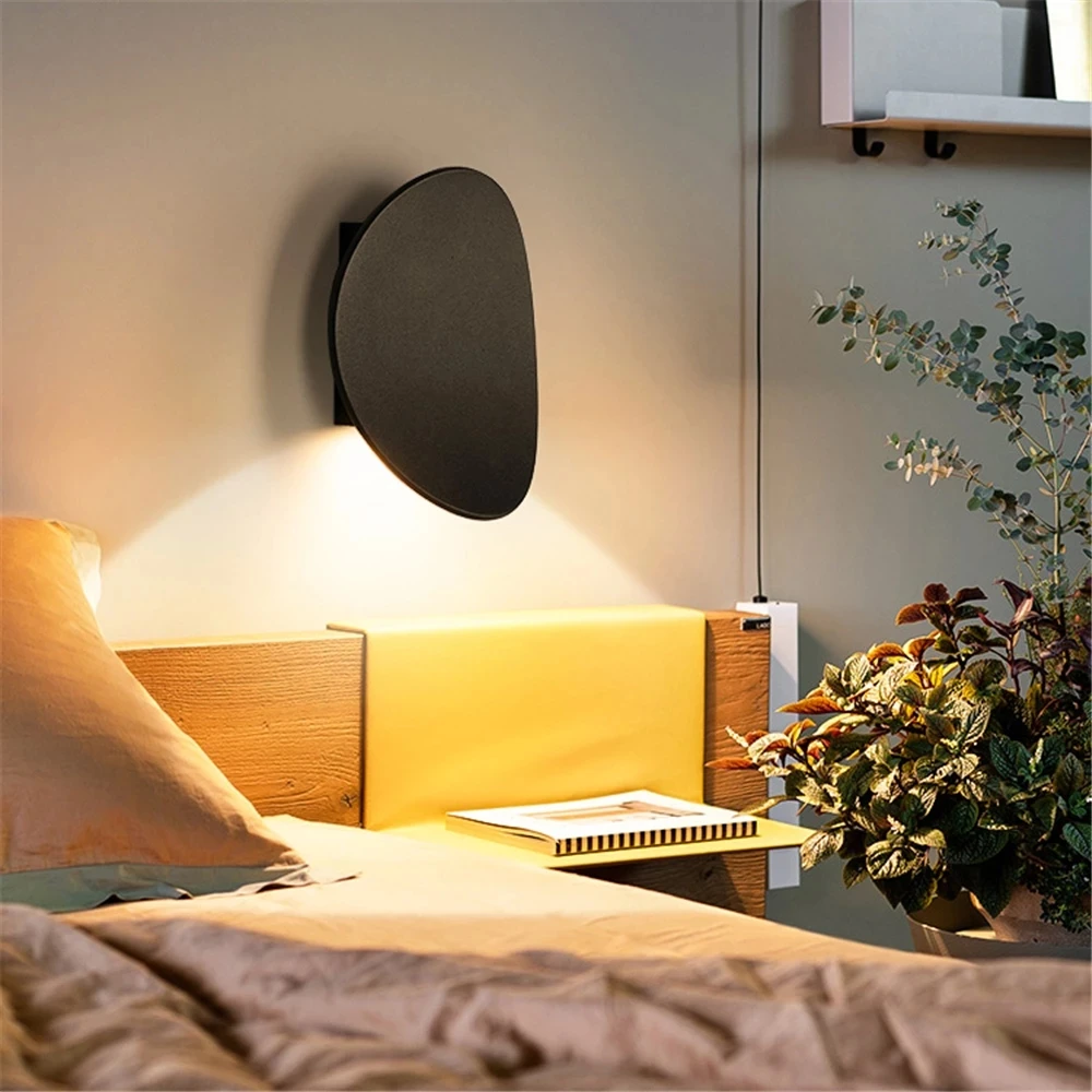 Lámparas de pared LED para interiores, lámpara de pared de aluminio Simple moderna, iluminación para dormitorio y sala de estar, lámpara de pared dorada blanca y negra, accesorio de iluminación