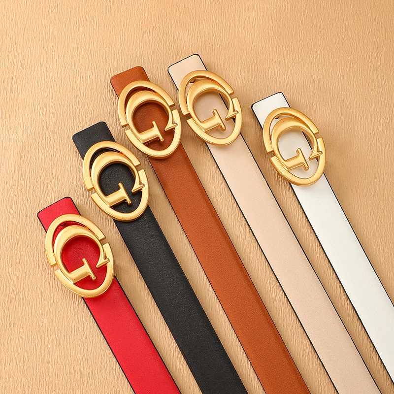 2025 nuevo cinturón fino de 25mm de marca de lujo famoso diseñador de moda cinturón Reversible para mujer faja de cuero cinturón de vestir para mujer