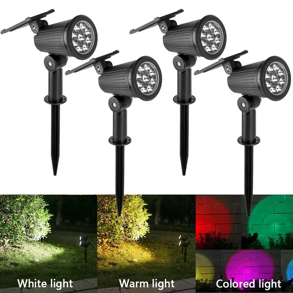 Foco Solar de 9 LED, focos impermeables para exteriores, luces solares de jardín, iluminación de paisaje, decoración, camino, lámpara de césped