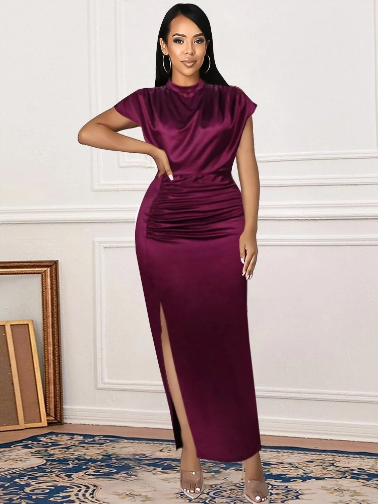 Wmstar vestido de talla grande para mujer 2025, vestido elegante a la moda con cintura alta y temperamento para ir al trabajo, vestido estampado de Color sólido sin mangas