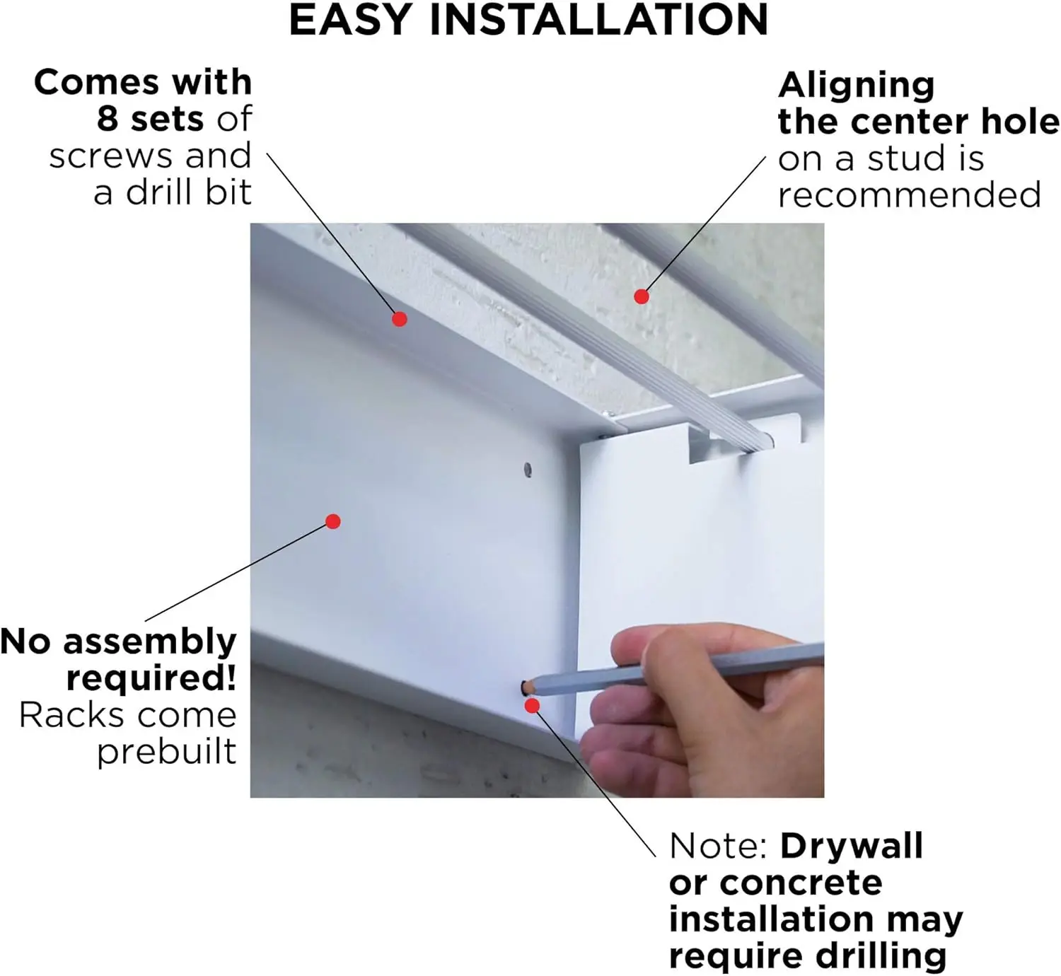 Tendedero plegable para ropa, tendedero para ropa montado en la pared, 5 varillas de aluminio, estantes para lavandería que ahorran espacio para secar ropa