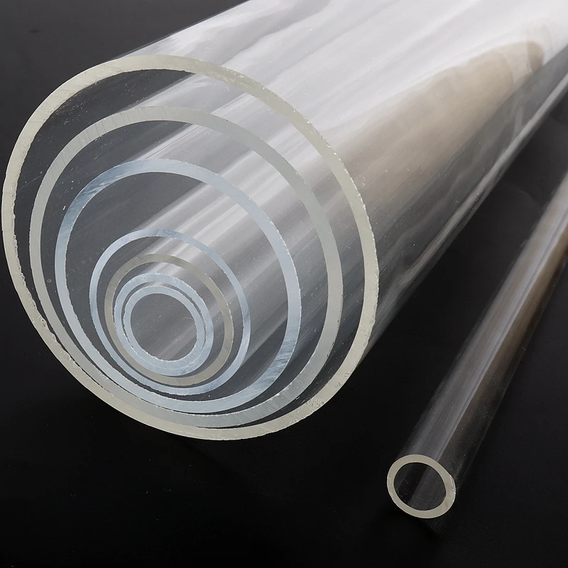 Tubo de acrílico transparente para acuario, suministros para peceras, tubos de riego de plexiglás, accesorios de jardín, corte largo de 50cm, 16/18/20/25 ~ 160mm