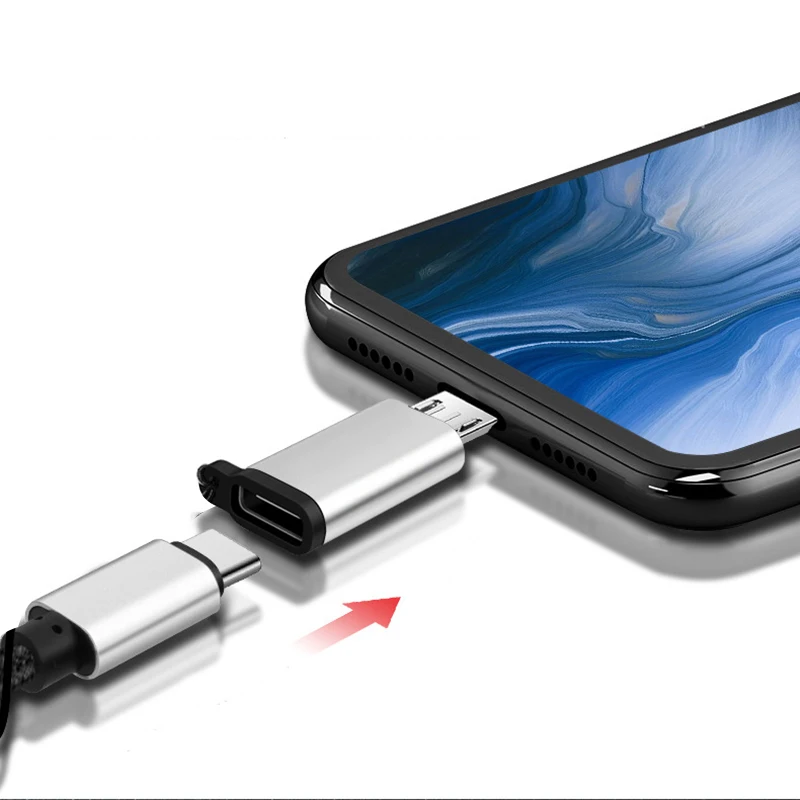 Adaptador USB tipo C a Micro USB, convertidor hembra a macho para Xiaomi, Samsung, Cable de datos