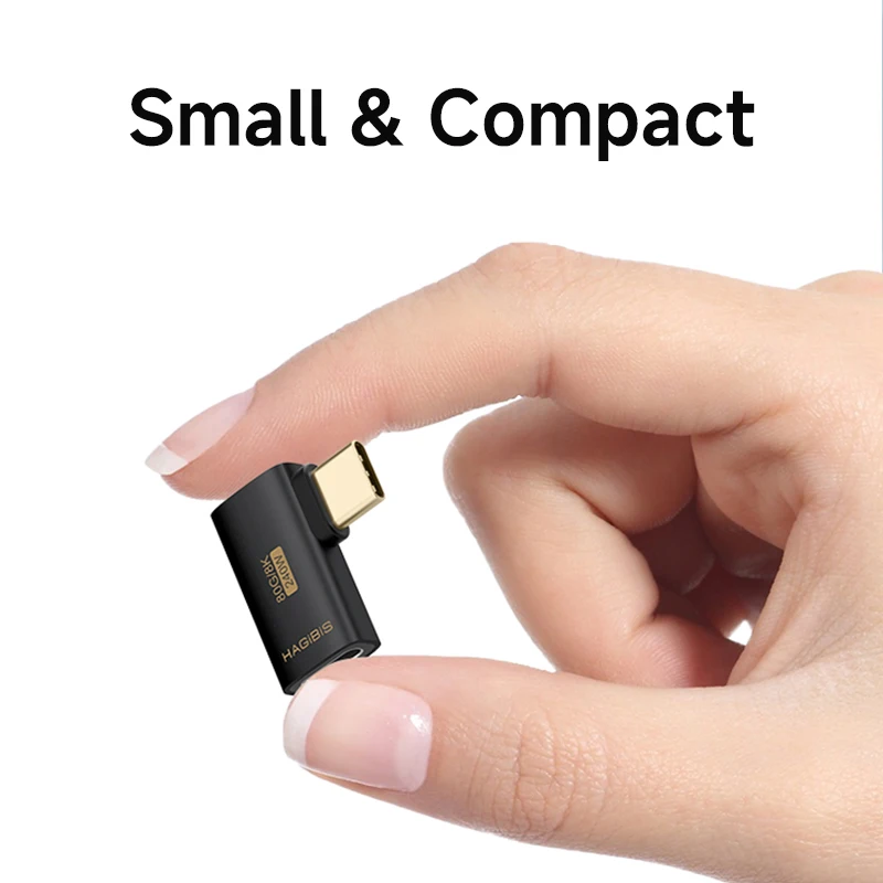 Hagibis Adaptador USB C a C Convertidor de ángulo recto de 90 grados Extensión de cable de datos USB4 de 80 Gbps para computadora portátil Thunderbolt 5/4 iPhone 17