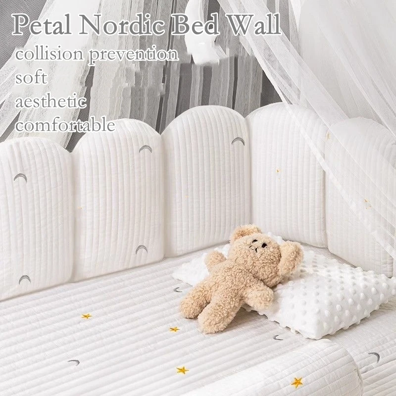 Riel protector para cuna de bebé de varios tamaños, acolchado suave, forro de parachoques para cuna infantil, valla de cama acolchada con estampado de dibujos animados, parachoques para cama de bebé