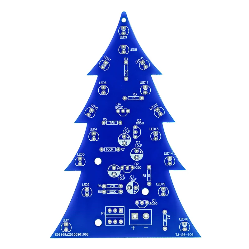 Kit de Soldadura para Prácticas con Placa de Circuito LED de Flujo de Color para Árbol de Navidad, Placa de Prácticas de Soldadura DIY para Enseñanza