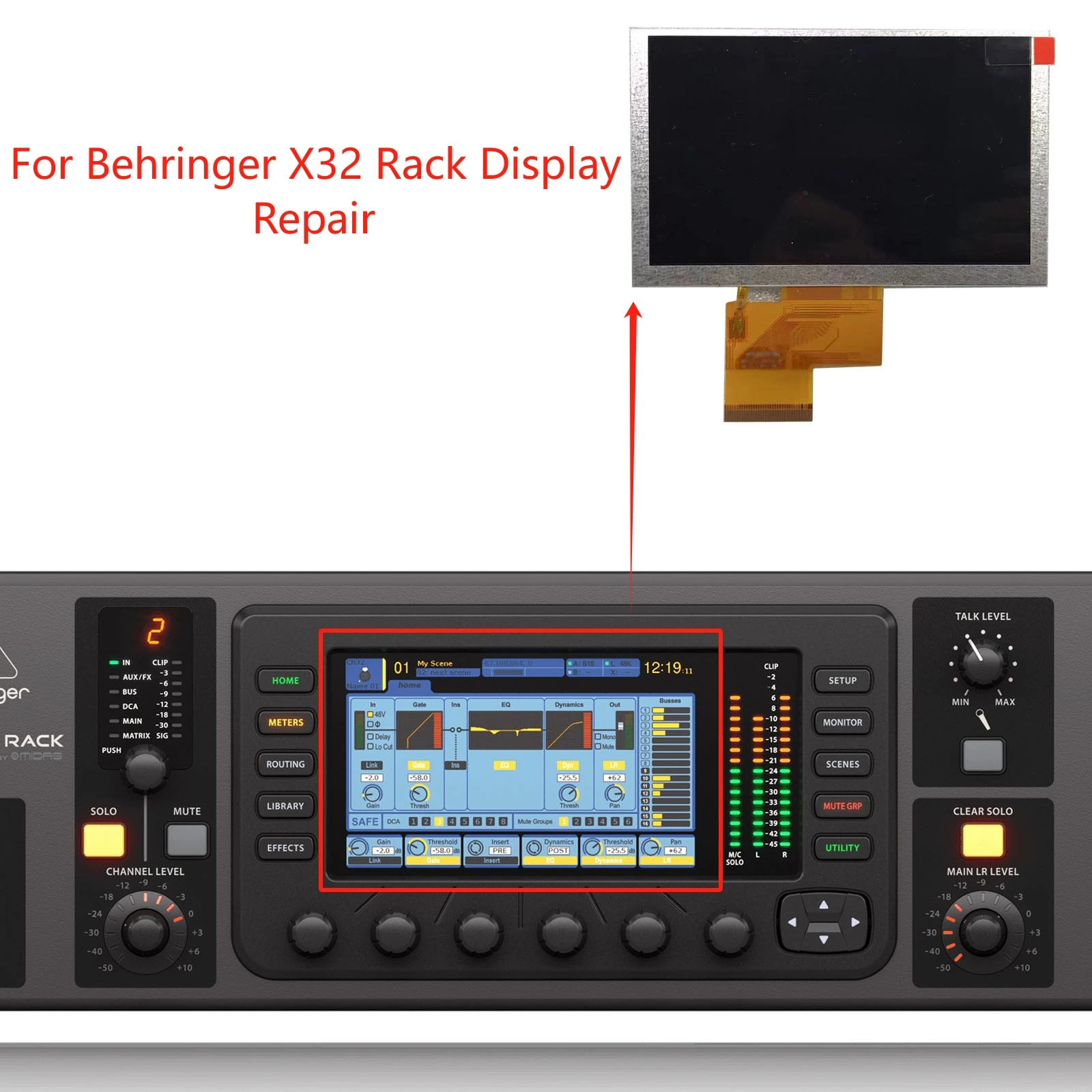 Pantalla LCD Original para reparación de mezclador en rack Behringer X32