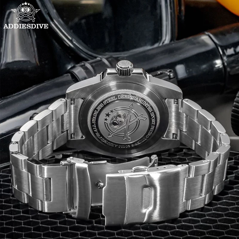 Reloj de Cuarzo para Hombre ADDIESDIVE de 41 mm, Cristal Mineral, Resistencia al Agua de 200 m, Manecillas/Índices Luminosos, Movimiento Japonés, Estilo Ejecutivo