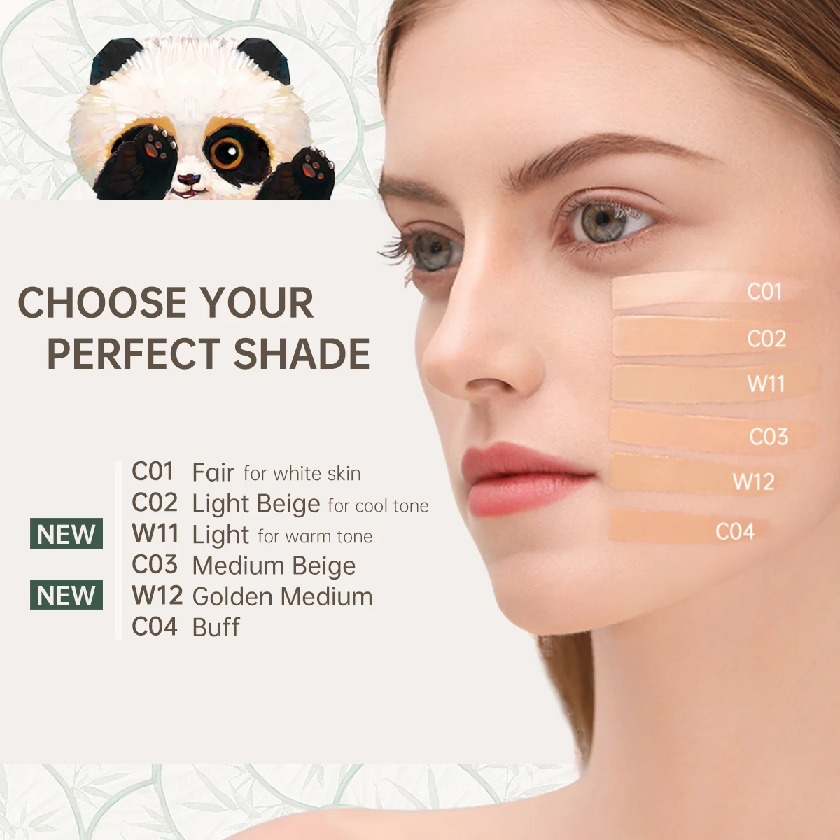 Base de Maquillaje CATKIN Panda Land con Cobertura Total, Transpirable, Hidratante, Nutritiva, Sin Poros, para Piel Sensible