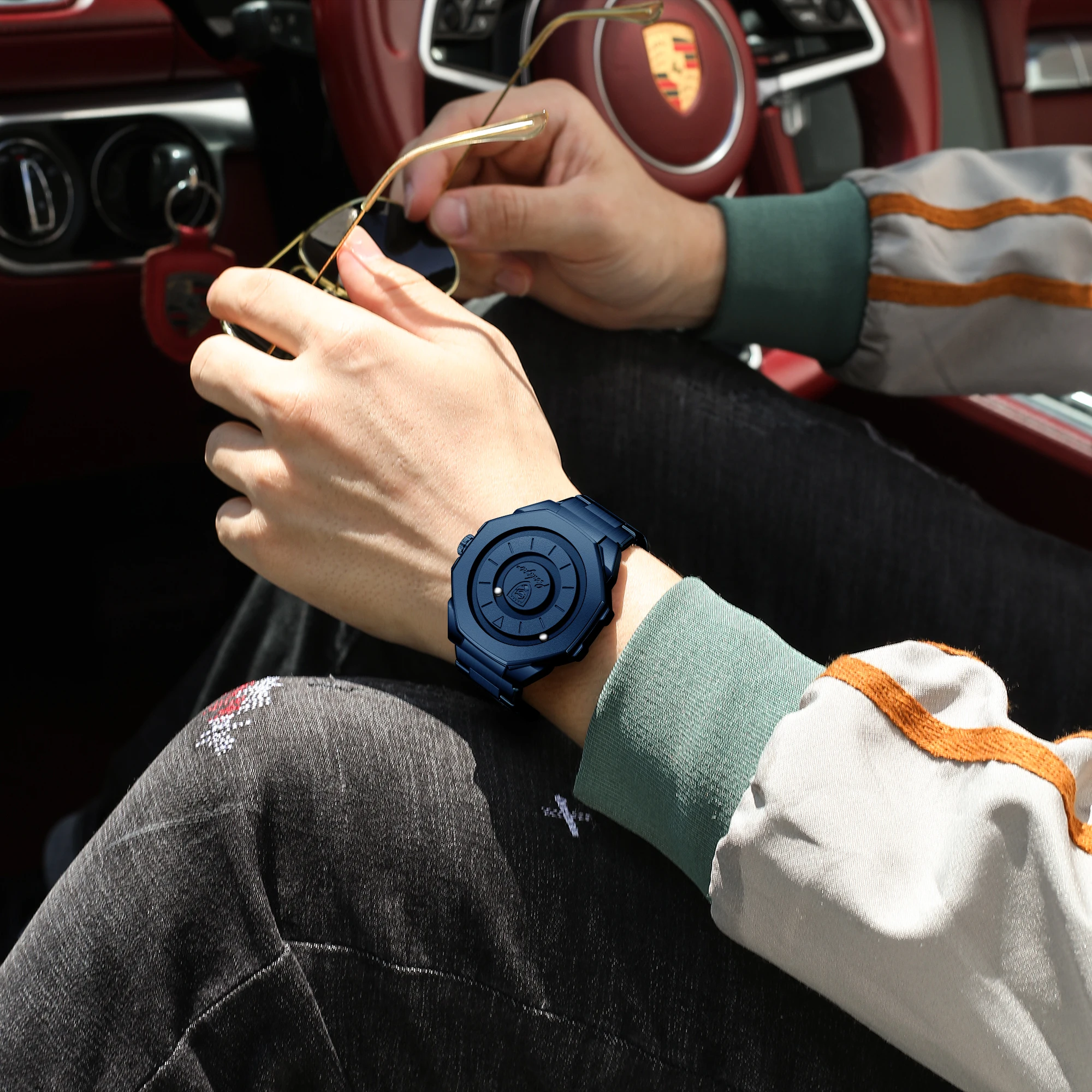 Reloj de Pulsera POEDAGAR para Hombre, Diseño Creativo, a la Moda, Resistente al Agua, de Acero Inoxidable, Reloj de Cuarzo, Nuevo Reloj de Negocios para Hombre, Reloj Hombre