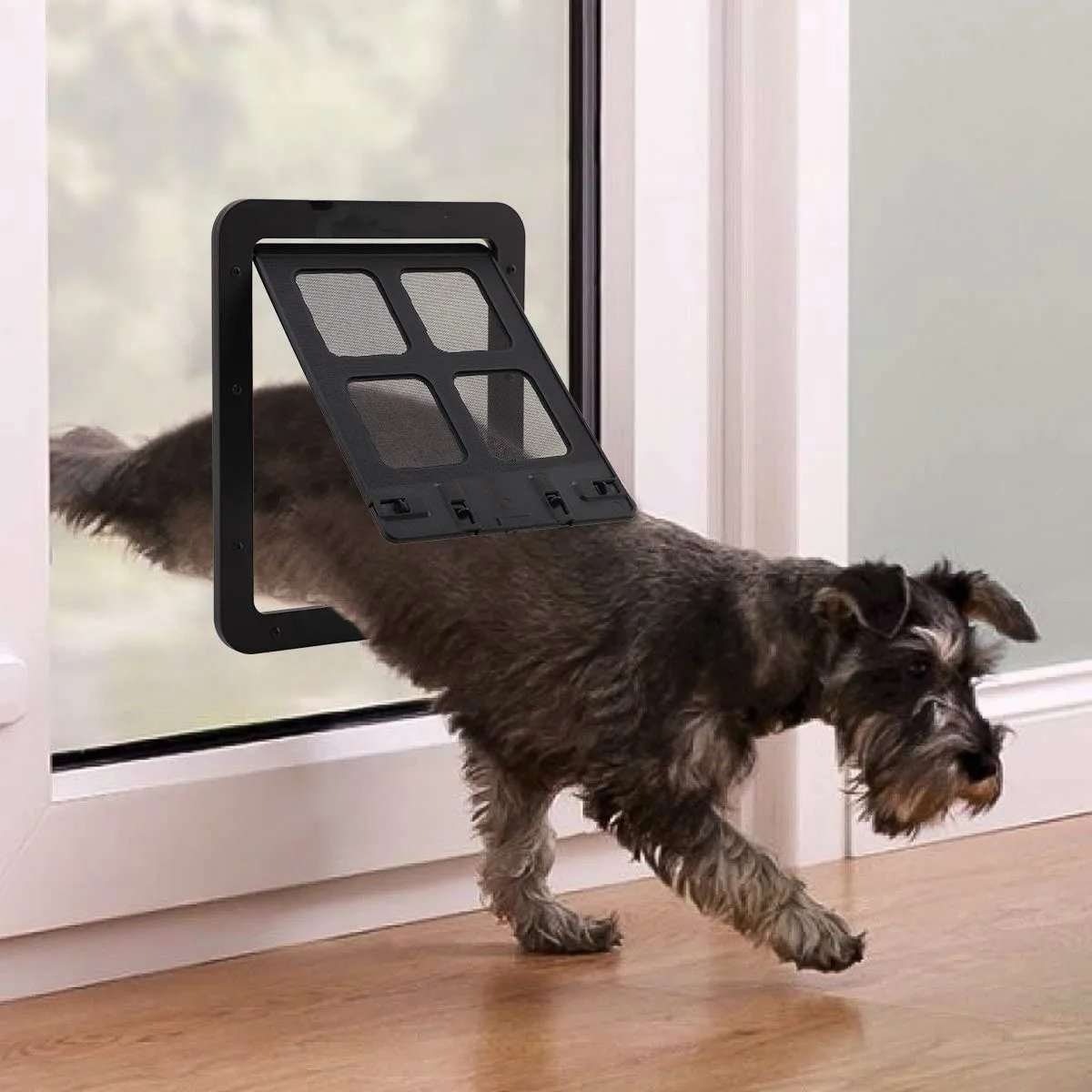 Puerta para mascotas para perros y gatos, apta para puertas/ventanas/biombos con red anti - mosquito, fácil de instalar, duradero y conveniente de usar