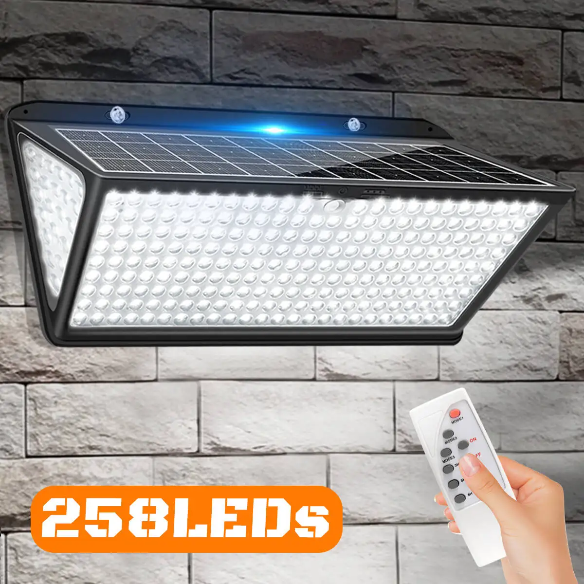 Lámpara Solar de pared superbrillante, luces solares para exteriores, luces de inundación alimentadas por energía Solar con 3 modos IP65, resistente al agua para exteriores, patio y calle