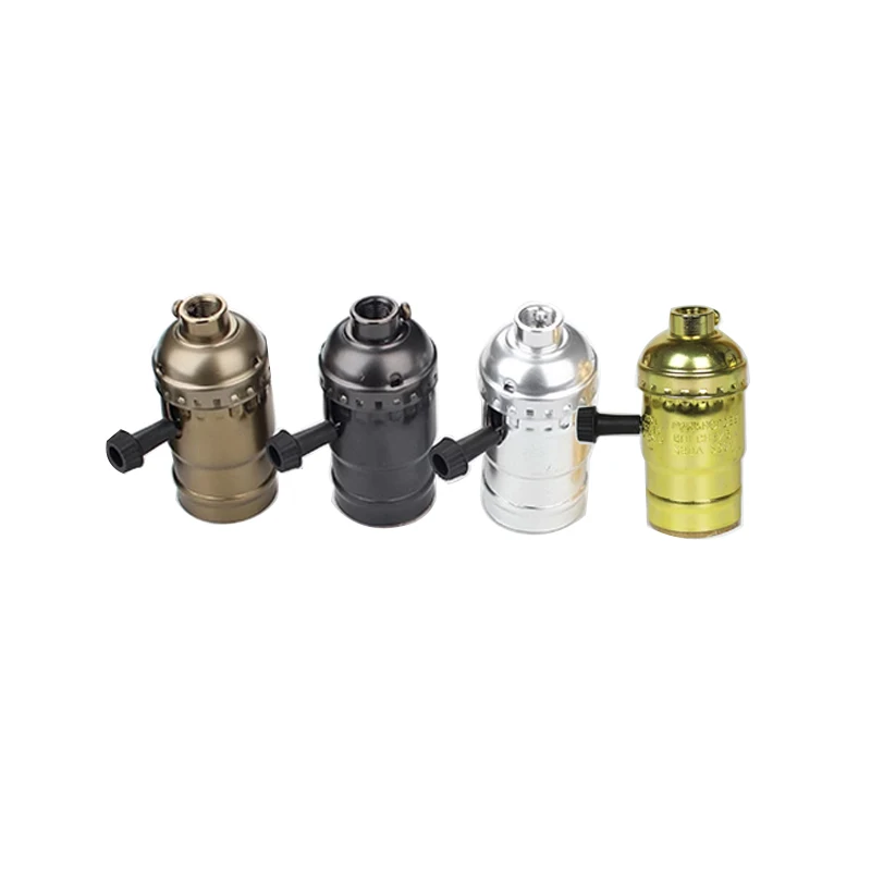 Portalámparas Vintage Edison E26 E27, Base de bombilla de tornillo, luz de aluminio 110V 220V, enchufe Industrial Retro, portalámparas colgante