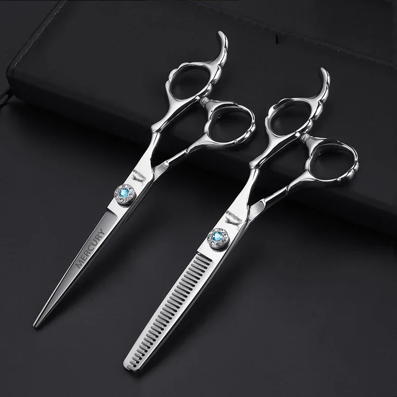 Tijeras de Peluquería de 5.5 y 6 Pulgadas, Herramientas de Peluquería, Tijeras Profesionales de Alta Calidad para Cortar y Entresacar Cabello, Tijeras de Salón