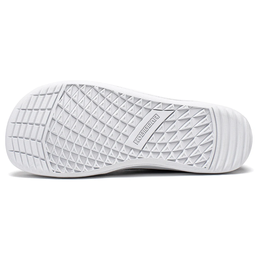 HOBIBEAR Zapatos descalzos de caña media, zapatillas de lona con punta ancha Unisex, zapatos para caminar al aire libre con cordones y caída cero