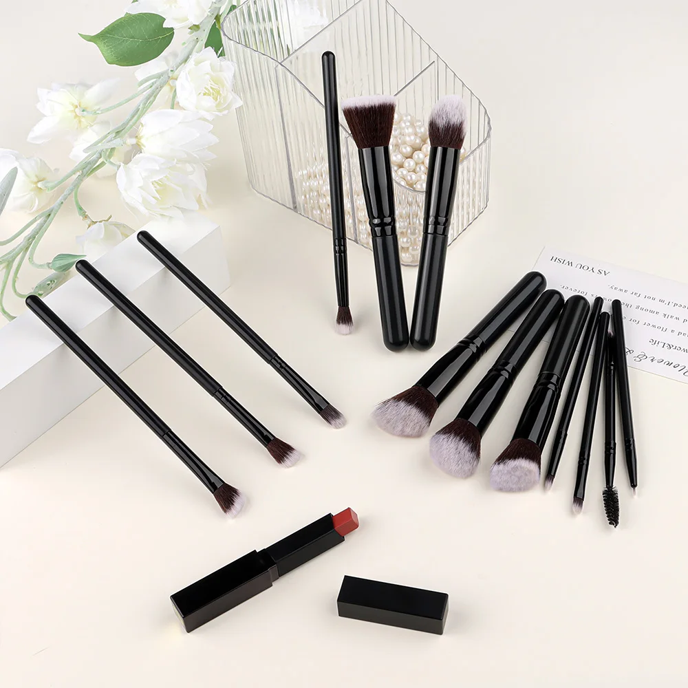 NUEVO Set de 14 Brochas de Maquillaje Suaves y Esponjosas para Base, Rubor, Polvo, Sombra de Ojos, Herramienta de Belleza Cosmética Femenina, Regalo de Navidad