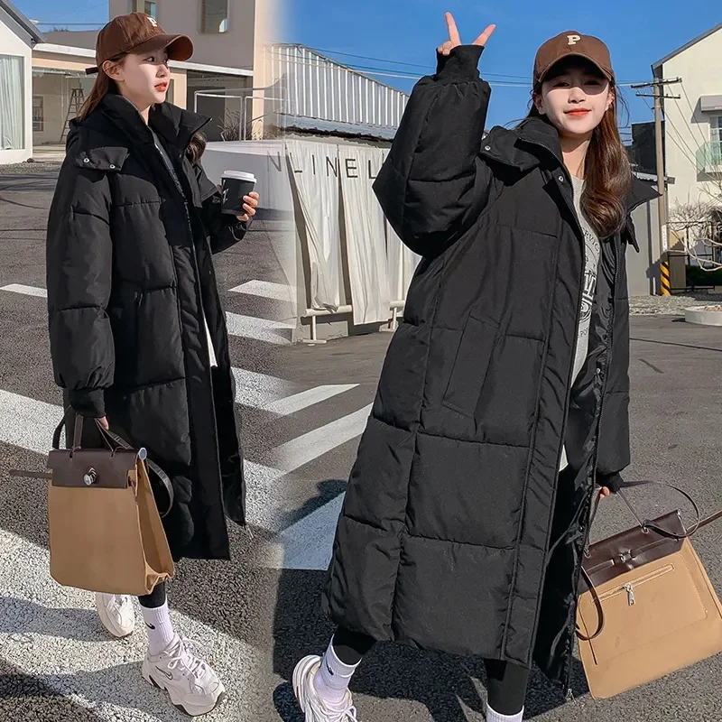 Chaqueta de Invierno 2026 para Mujer, Parka Cálida, Abrigo Acolchado de Algodón, Parka Larga con Capucha, Ropa de Abrigo Holgada para Mujer, Chaqueta de Nieve