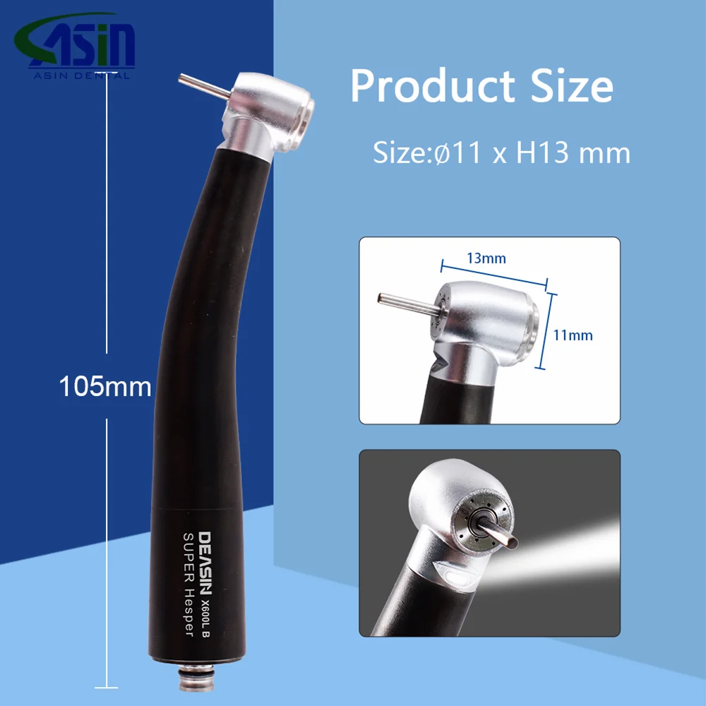 DEASIN Pieza de mano dental de fibra óptica con cabezal de torque, turbina de aire de alta velocidad y rodamiento cerámico, herramienta para dentista, para acoplador NSK X600L-B