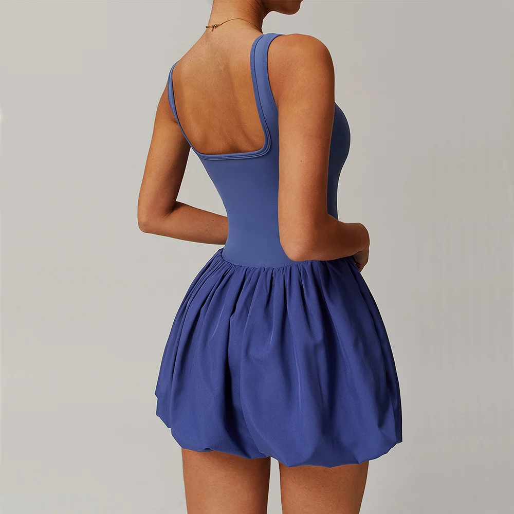 Nuevo vestido deportivo falso de dos piezas, mono de Yoga antideslumbrante para mujer, correr al aire libre, falda de tenis, peleles de entrenamiento, conjunto de Yoga