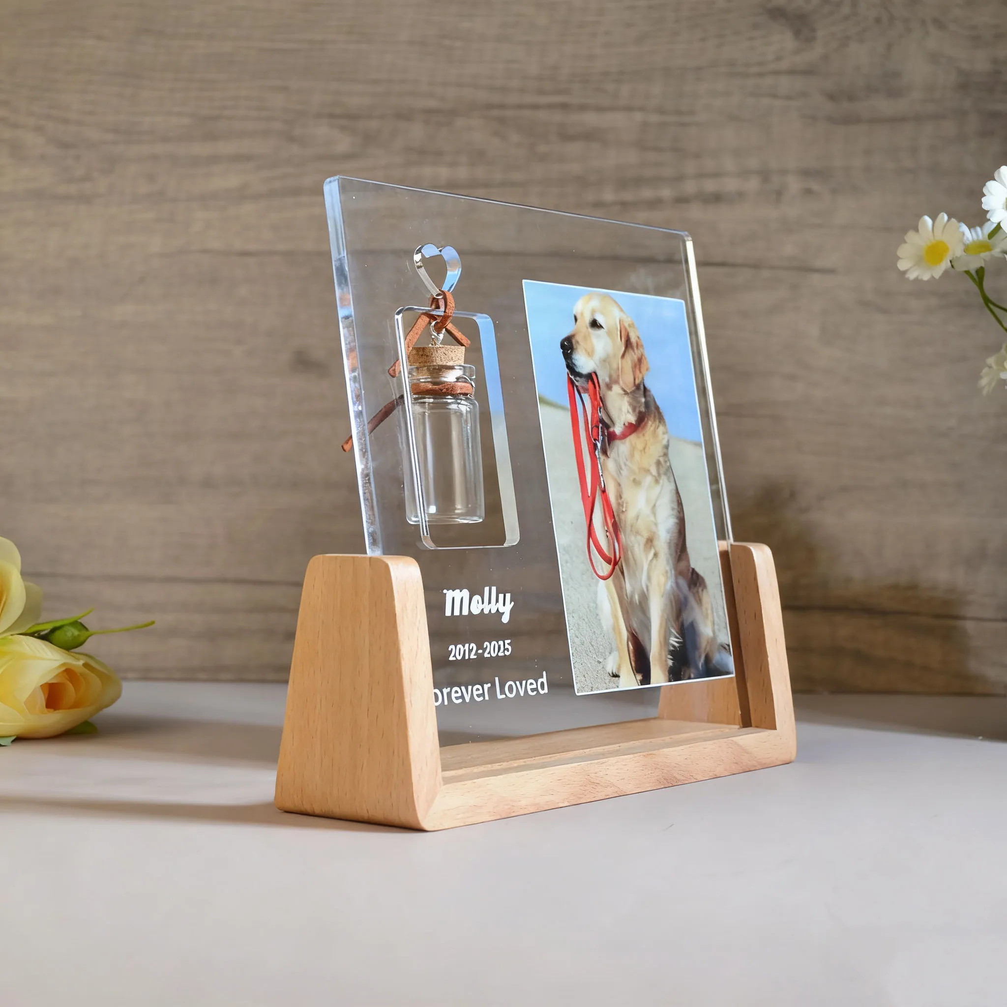 Regalo Conmemorativo Personalizado para Mascotas, Placa Acrílica con Foto Personalizada para el Recuerdo de la Pérdida de un Perro o Gato, Recuerdo Conmemorativo con Retrato de la Mascota