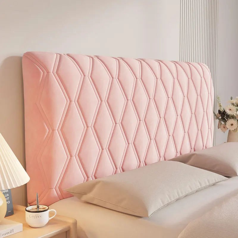 Funda para cabecera de cama cálida de terciopelo, paquete suave y grueso, respaldo para extender la cama, cubierta protectora Universal anticolisión para cabecera