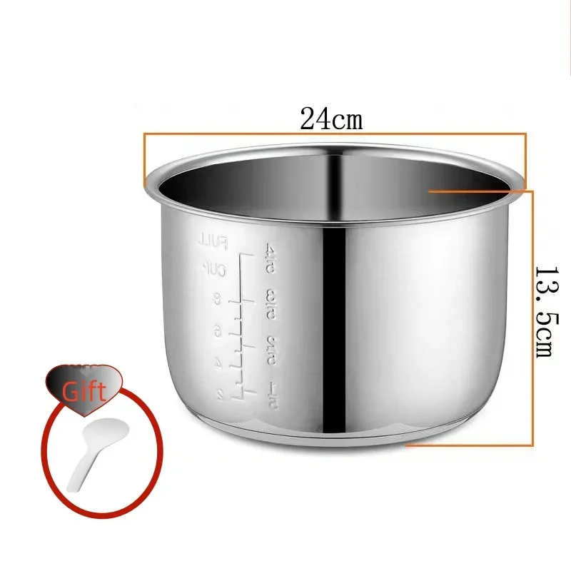 Olla a presión eléctrica de 5L, cuencos interiores con revestimiento, cuenco multicocina, tanque de acero inoxidable para cocinar sopa y gachas