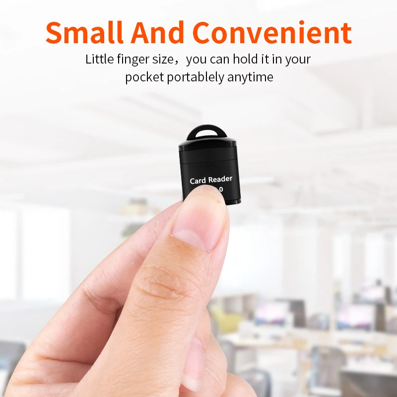 Mini lector de tarjetas microSD TF USB 2,0, adaptador USB de alta velocidad para ordenador portátil, 1 unidad