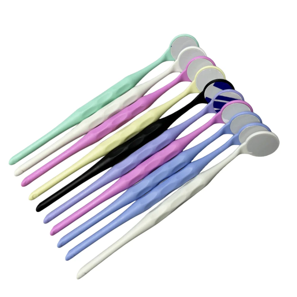 10 unids/caja Dental espejos bucales de doble cara Autoclavable Premium superficie frontal Reflector de examen espejo Oral materiales de odontología