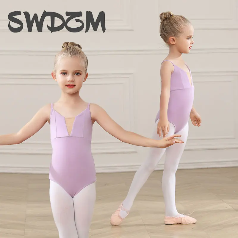 Leotardos de Ballet para niñas, monos de baile para niños, leotardo de gimnasia sin mangas, trajes de baile de Ballet para estudiantes, Ropa de baile