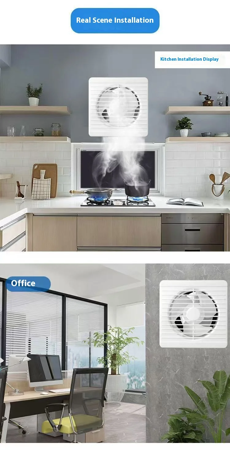 220V 4 pulgadas 6 pulgadas 8 pulgadas colgante de pared Ventilador blanco pequeño Extractor Extractor de aire inodoro baño Cocina Ventilador
