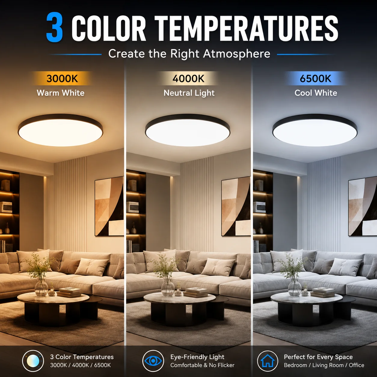 Lámpara de techo Led, candelabro de techo moderno, Panel de iluminación Led de 220V para dormitorio, cocina, hogar, luces de techo ultrafinas