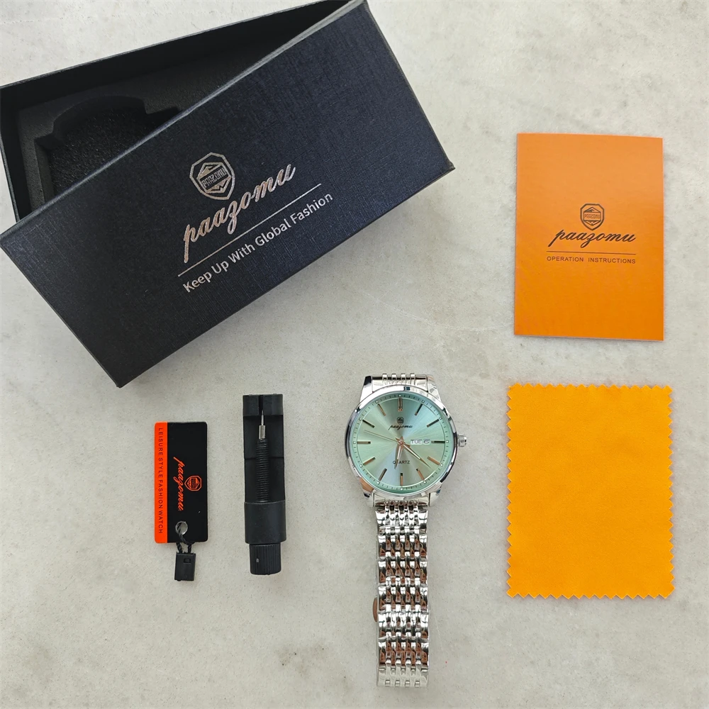 2026 Nuevo Reloj de Pulsera de Lujo para Hombre, Resistente al Agua, Luminoso, con Fecha, Reloj de Cuarzo de Acero Inoxidable de 43mm, Reloj Masculino