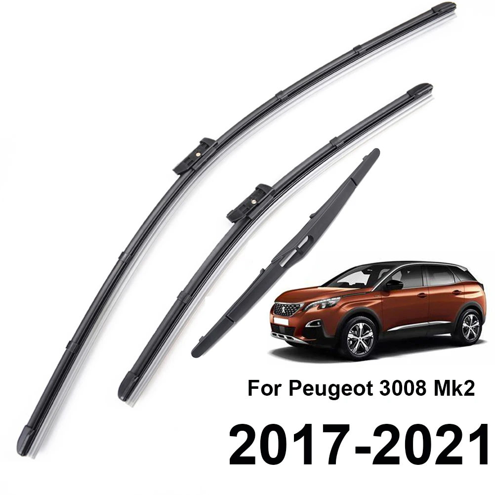 Juego de limpiaparabrisas, Kit de ventana delantera y trasera para Peugeot 3008 MK2 2017 2018 2019 2020 2021, limpiaparabrisas de 28 "y 16" y 12"