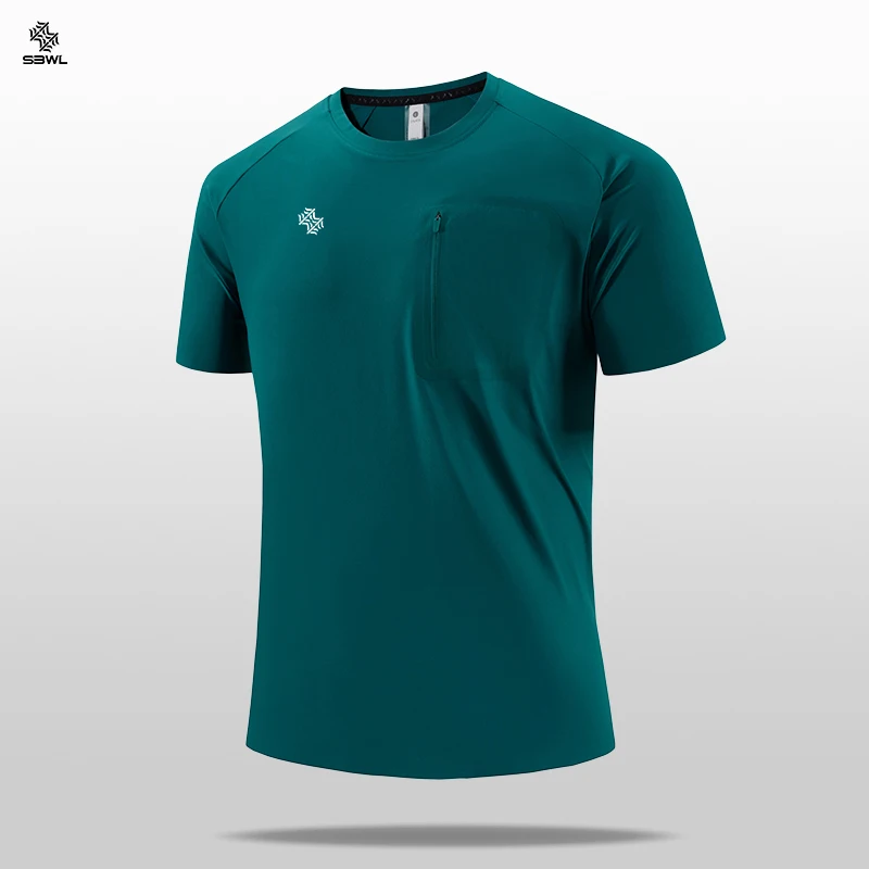 SBWL Camiseta deportiva de secado rápido para hombre, de alta calidad, para correr al aire libre, informal, para caminar, entrenar, perder peso, camisetas ligeras para Fitness