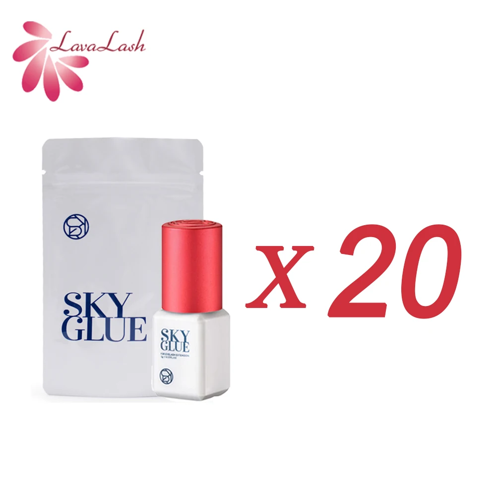 Pegamento Original Coreano para Extensiones de Pestañas Sky Glue con Tapa Roja, Tiempo de Secado de 1-2 Segundos, Duración de 6-7 Semanas, el Pegamento Más Rápido y Fuerte