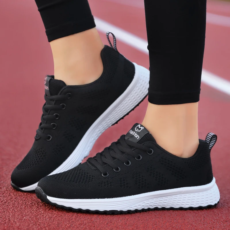 Zapatos deportivos para mujer, zapatillas de plataforma a la moda, zapatos planos para primavera y verano para mujer, zapatos informales de malla para correr y tenis