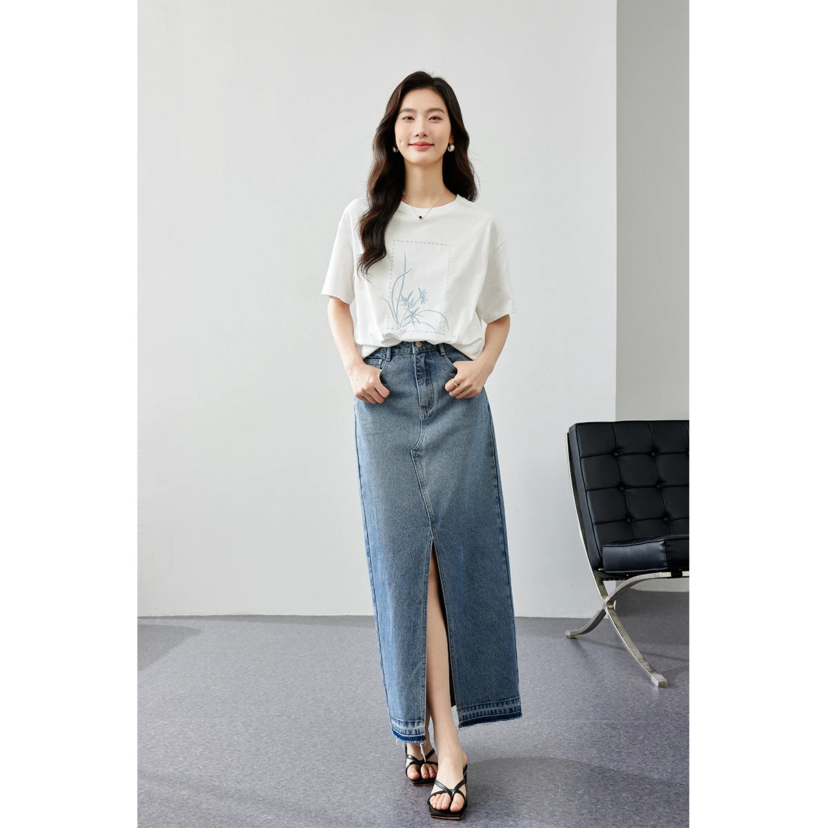 VIMLY-Camiseta blanca de algodón bordada de estilo chino para mujer, camisetas de manga corta, camisetas holgadas y versátiles, nuevas camisetas de verano para mujer M6911