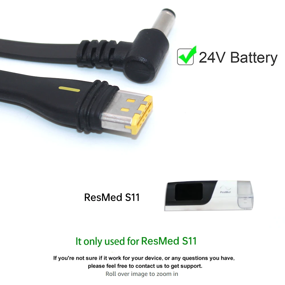 Cable de batería Resmed S11, suministro de enchufe para máquina ResMed AirSense 11, viaje en avión, tren, vehículo, vacaciones