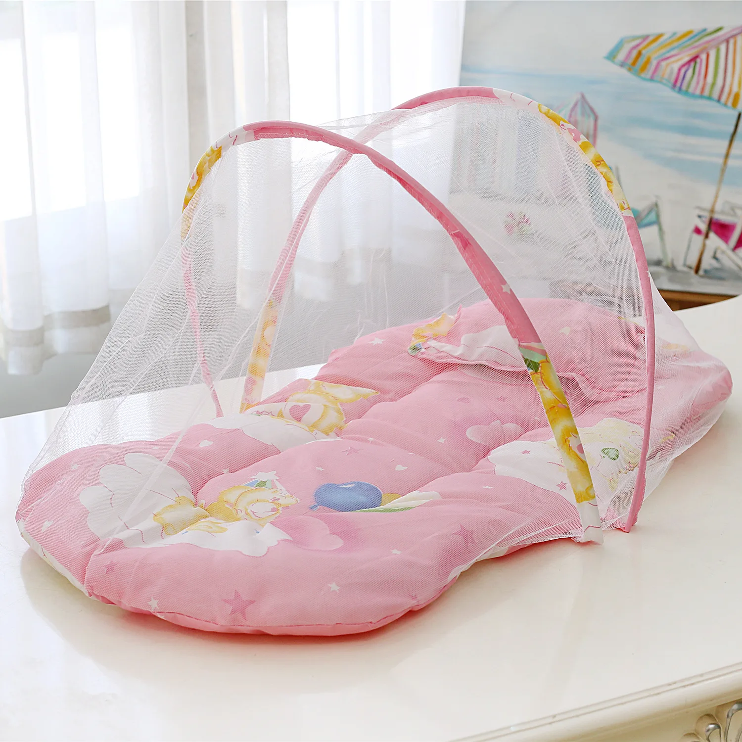 Mosquitera Plegable para Cuna de Bebé con Colchón y Almohada, Cambiador de Pañales, Tienda de Campaña Antimosquitos para Recién Nacidos, Red de Cuna para Bebé, Cama de Viaje