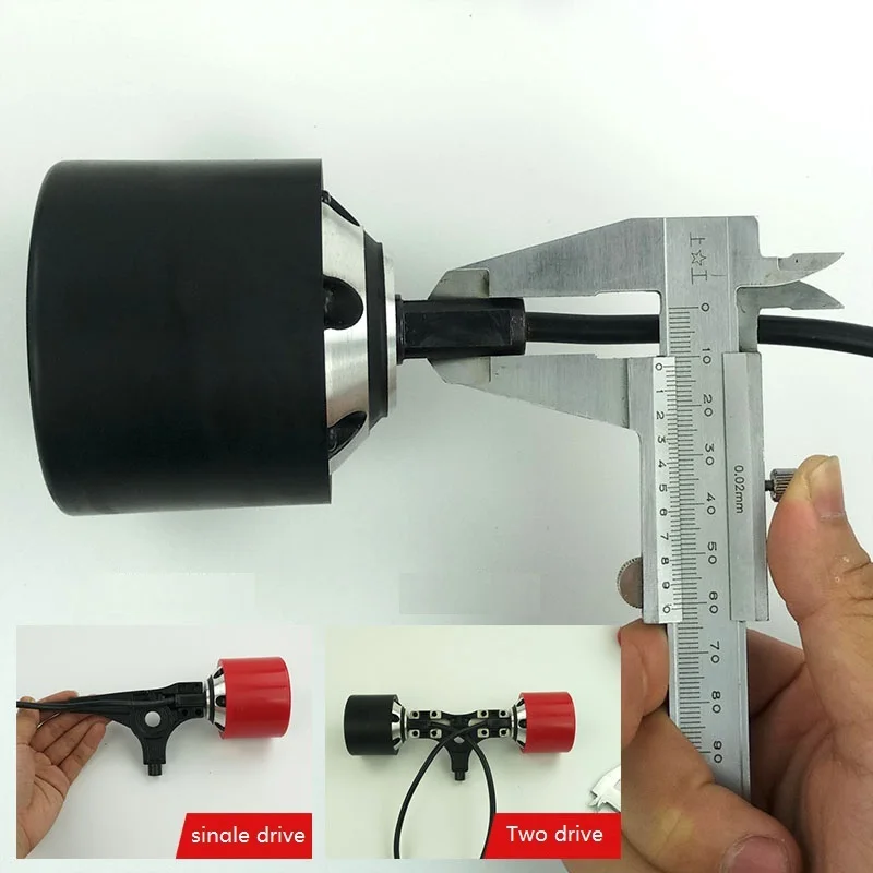 1 unidad de Motor de cubo de monopatín eléctrico de 70mm, 83mm, 90mm, cubierta de PU negra o roja para monopatín eléctrico de una sola unidad o doble