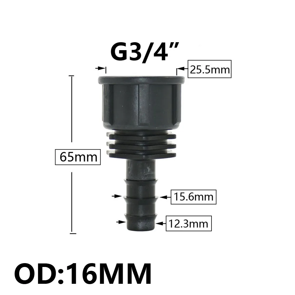 5 unidades de manguera de jardín de 16/20/25/32mm, conector de lengüeta de tubo de PE, rosca de 1/2 3/4 1 ", acoplador de codo recto, juntas de riego agrícola