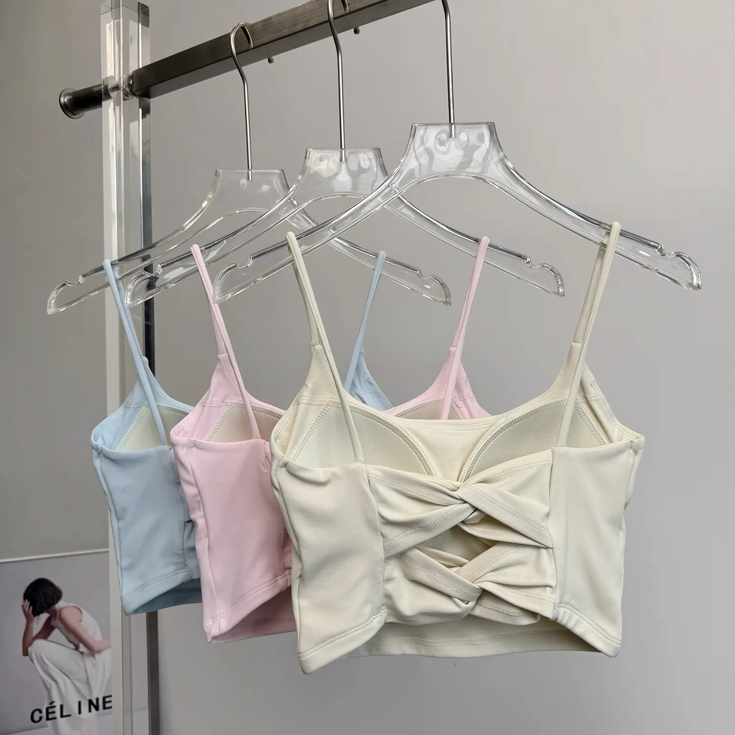 Sujetador deportivo, traje de Yoga integrado con espalda de belleza de verano para mujer, chaleco, tirantes, entrenamiento de Pilates, sujetador de Fitness